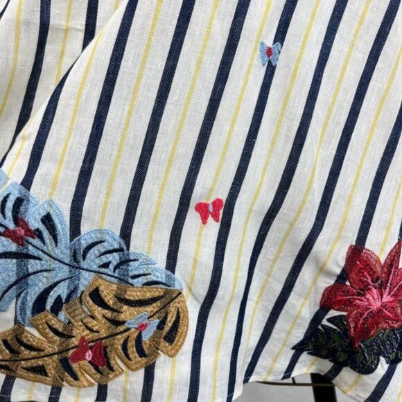 Brooks Brothers Embroidered Striped A Line Skirt - Picture 6 of 12